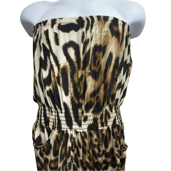 Vintage Drama Gold Strapless Leopard Jumper Romper USA Made Y2K  Bimbo Mob Wife - Picture 3 of 15